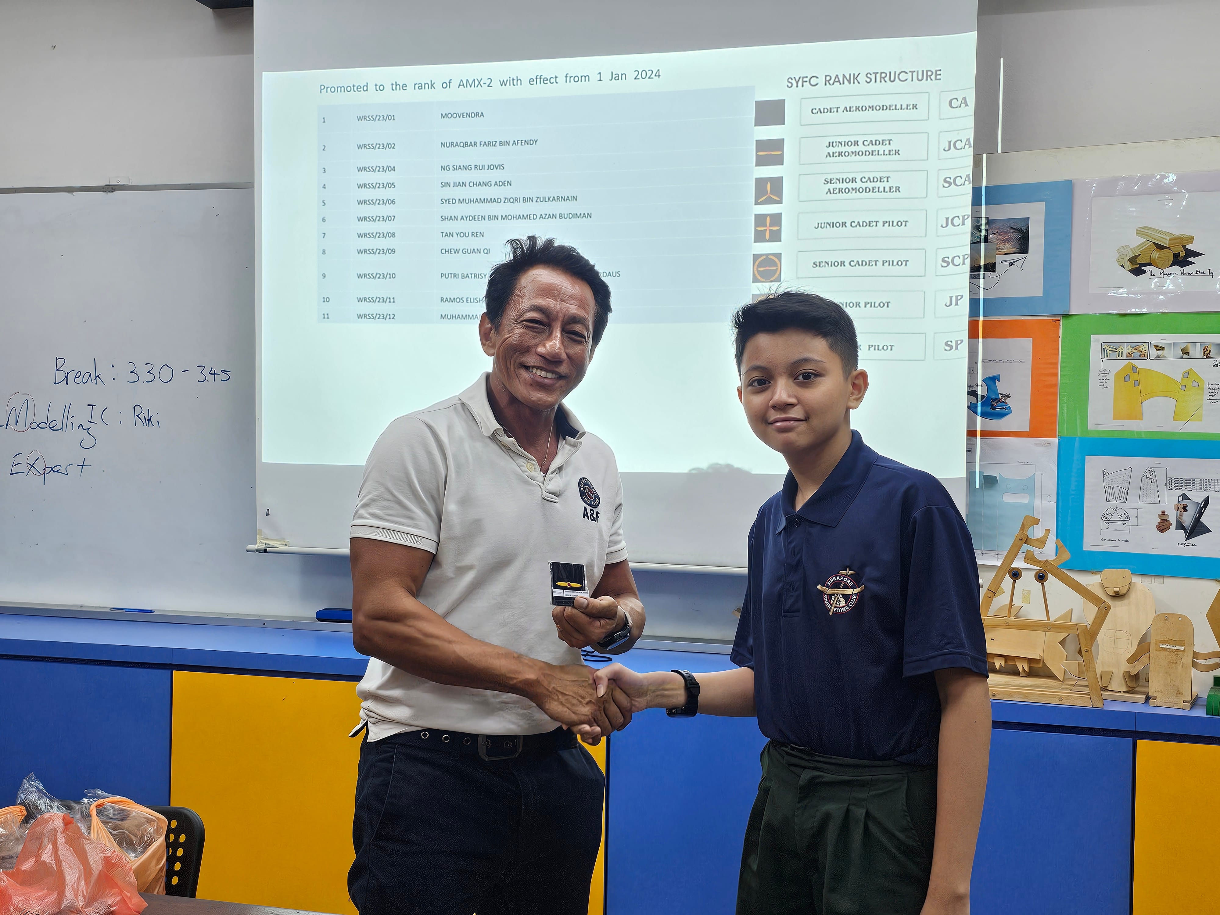 Student receiving Rank Promotion